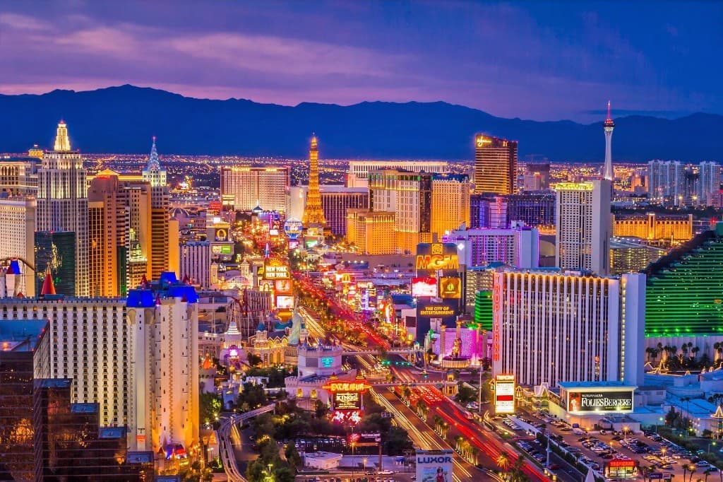 The Las Vegas Strip at dusk